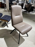 Conform - 6er Set Stuhl Freetime Leder Sorrento 2554 64 Taupe Beige Grau Drehgestell Aluminium Schwarz Lackiert - 11