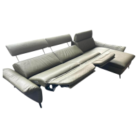 himolla - Ecksofa Velden 8372 Leder Longlife Rustika 24 Zypres Grün Füße Metall Anthrazit - 9