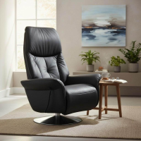 himolla - Sessel 8994 Easy Swing M Leder 24 Longlife Black Schwarz Drehteller Metall Mit Elektrischer Verstellung - 4