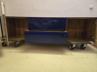 Scholtissek - Hängelowboard Novus Korpus Knorrige Eiche Rustikal Natur Geölt Front Glas 5002 Ultramarienblau Blau Glänzend - 4