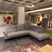 W. Schillig - Ecksofa Sherry Stoff R66 22 Dolphin Grau SK10 Fuß Metall Schwarz M99 Mit Kissen - 6