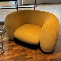 Molteni & C - Sessel Cinnamon Lounge Stoff Kat. Z 451 ZAGO Gelb Gestell Messing Satiniert - 2