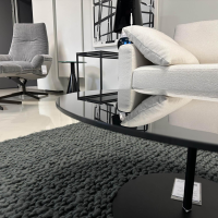 Bielefelder Werkstätten - 2er-Set Kelly Platte Terrazzo Portoro Platte Glas Fuß Metall Schwarz - 2