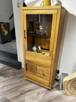 Natura - Highboard Hartford Eiche Natur Geölt Rückwand Massiv Sandgestrahlt Mit Hirnholz Inklusive Beleuchtung - 7