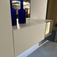 Hülsta - Garderobe Tetrim Lack Reinweiss Rahmen Silberfarbig - 7