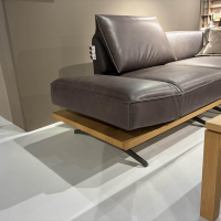 Koinor - Ecksofa Phoenix Leder B-Toro Montana Braun Plateau Wildeiche Furniert Gestell Alu-Schwertkufe Nr. 2 Bronziert - 5