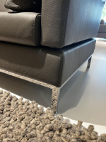 Brühl - Ecksofa Tomo Compact Leder Unit 5423 93 Grau Metalluntergestell Verchromt Glänzend - 10