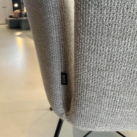 COR - 3er-Set Stuhl Jalis Stoff 8081 Muschel Grau Gestell Schwarz - 3