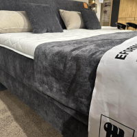 Musterring - Boxspringbett Eforma Stoff 05221Blau Füße Schwebeoptik Schwarz Inkl. Matratzen Und Topper - 4