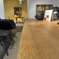 Team 7 - Esstisch Platte Eiche Urig Gebürstet Geölt Gestell Metallwange Schwarz Brüniert Inklusive Topfuntersetzer - 6