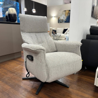 Rom - Sessel Melody 1C M Stoff Alvaro Grege Grau Gestell Stahl Mattschwarz Lackiert Mit Elektrischer Verstellung - 12