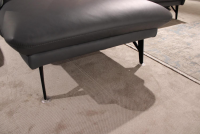 himolla - Ecksofa 1928 Leder 24 Longlife Aqua Grau mit Kopfstütze und 1 Nierenkissen - 4