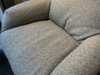 Bielefelder Werkstätten - Sessel Daron Stoff T Normandie Beige Füße Schwarz mit Hocker - 3