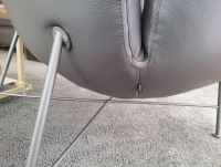 COR - Sessel Jalis Clubsessel Leder Semi 248 Asche Grau Drahtgestell Platin - 4