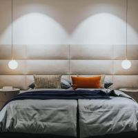 Poliform - Bett Dream Leder Silk Grafite Anthrazit Inkl. Wandpaneel Stoff Rabat Sabbia Beige Ohne Matratzen Ohne Lattenrost - 3