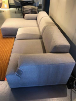 Muuto - Ecksofa Connect Soft Stoff Re-Wool 128 Grau Füße Holz Lackiert - 3