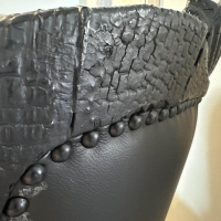 Moooi - Sessel Smoke Chair Leder Schwarz Gestell Rußholz Behandelt Mit Epoxidharz Schwarz - 3
