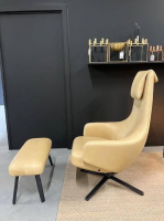 Vitra - Loungesessel Repos Naturleder F Caramel Braun Gestell Metall Schwarz Inkl. Panchina - 7