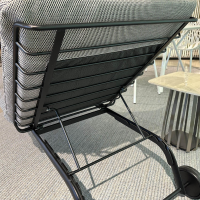 Freifrau - Outdoor Sunbed Liege Leyasol Stoff Loopi Pepper Grau Schwarz Gestell Schwarz Pulverbeschichtet - 5