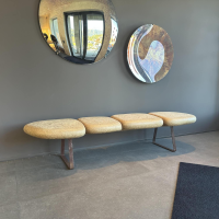 Gardeco - Bank De Papel Solo Sitz Wiederverwerteter Karton Braun Orange Gestell Eisen Oxydiert - 3