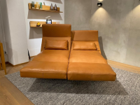 Brühl - Sofa Zweisitzer Roro Soft Medium Leder 570 Pearl Cognac Braun Gestell Schwarz - 5