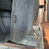 Brühl - Sofa Roro Medium Stoff 2813 38 Grau Gestell Metall Chrom Höhenverstellbar - 3