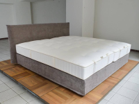 Schramm - Bett Purebeds Chill Stoff Taupe Grau mit 2 Matratze - 5