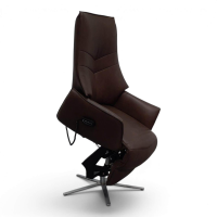 himolla - Sessel 7911 S Lounger L Leder 27 Eleganza Forest Braun Sternfuß Edelstahl Mit Motorischer Verstellung - 6