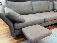 COR - Ecksofa Conseta Stoff 7146 Grau mit Kissen und Kopfstütze - 7