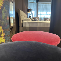 Walter Knoll - 2er-Set Hocker Bellows Stoff Harald 2 Rose Rosa Und Ocean Blau Mit Teflongleitern - 5