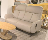 Hukla - Polstergarnitur Havanna Leder Credo Pearl Grau Beige Gestell Metallkufe Schwarz Inklusive Kissen - 6