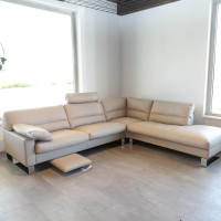 Erpo - Ecksofa Esparo 400 Bezug Leder I 43.210 Creme Kufen 8 HG Mit Kopfstütze Und Armlehnkissen - 5