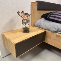 Wöstmann - Schlafzimmer WSM 4400 Kanadische Erle Massiv Natur Akzent Fronten Mattglas Cubanit Schwarz - 10