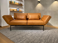 Brühl - Sofa Zweisitzer Roro Soft Medium Leder 570 Pearl Cognac Braun Gestell Schwarz - 6