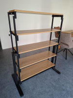 Eve Collection - Regalklappentisch 1400 Platte Wildeiche Furniert Gestell Schwarz Rollbar - 3