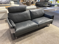 Erpo - Garnitur Classics 820 Leder 42.500 Graphite Grau Alufüße 2 Sofas - 2