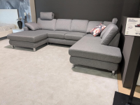 Musterring - Wohnlandschaft MR 365 Stoff Twice Grau mit 2 Kopfstützen - 4
