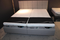 Tempur - Bett Relax 180x200 Stoff Ash Grau mit Lattenrost und 2 Matratzen - 4