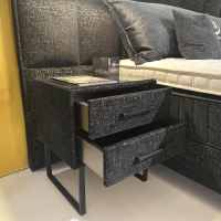 Eigene Herstellung - MARKE SERTA // Boxspringbett Luxury Magnum Grande Stoff Schwarz Gold Manyas Z3 Inkl. Nachtkonsolen - 6