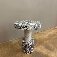 Tom Dixon - Beistelltisch Siwrl Table Large Marmor Mehrfarbig Weiß Schwarz - 5