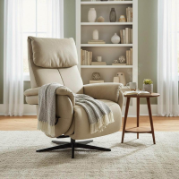 himolla - Sessel 7304 L Maxi Leder 24 Longlife Rustika Küste Beige Gestell Metall Schwarz Mit Elektrischer Verstellung - 6