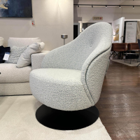 Werther - Sessel Salon Filippo Uecher Stoff Scapigliata 80 Seafoam Beige Blau Drehteller Schwarz - 2