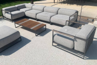 Talenti - Loungegruppe Icon Casilda Outdoor Stoff Melange Grau Gestell Metall Mokka Inklusive Abdeckungen - 4