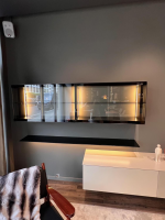 Kettnaker - Wohnwand Soma Türen Rauchglas Korpus MDF Lack Elfenbein Weiß Matt Inklusive Beleuchtung - 6