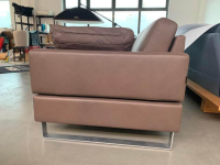 Brühl - Ecksofa Alba System M Leder Pearl 85 Schlammgrau - 5