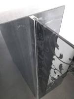 Glas Italia - Raumteiler Wall SIO2 Rauchglas Schwarz Mit Floralem Muster - 3