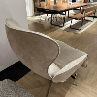 Jori - Relaxsessel Daydreamer Textil Leder Innen Mumble Außen Nubukleder Creme - 3