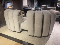 De Sede - Sofa DS 888 Collina Leder Sabbia Und Noce Beige Grau Kufen Schwarz Seidenmatt Beschichtet - 5