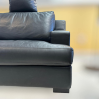Bielefelder Werkstätten - Sofa Inspiration Leder Provence Schwarz Fuß Holz - 2