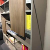 Molteni & C - Wohnwand 505 Türen Eukalyptus Lack Dolomitgrau Und Taubengrau Mit Beleuchtung - 2